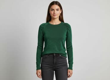 szmaragdowy sweter: Sweter damski, rozmiar S — 5