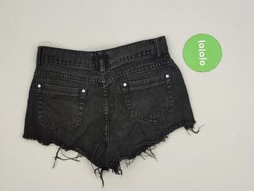 czarne krótkie spodenki z dziurami: Denim, Szorty damskie, rozmiar S — 3