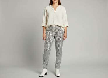 damskie legginsy wzór geometryczny: Spodnie materiałowe damskie, rozmiar XL — 7