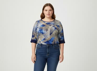 bluzki nietoperz plus size: Bluzka damska, rozmiar 5XL — 5
