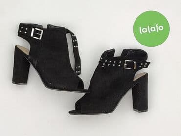 ccc srebrne sandały na obcasie: Sandały damskie, rozmiar 38 — 5