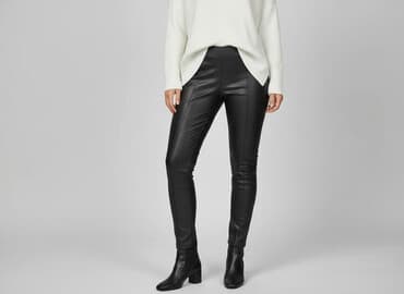 leginsy reserved: Reserved, Legginsy Ze skóry ekologicznej damskie, rozmiar M — 1
