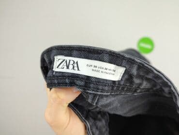 zara spodnie czarne z wysokim stanem: Zara, Jeansy damskie, rozmiar M — 4