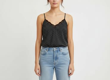 czarne bluzki z koronką plus size: Жіноча блуза, розмір M — 1