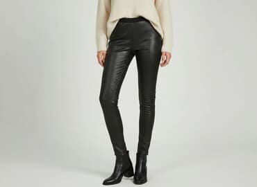 legginsy eko skóra push up: Legginsy Ze skóry ekologicznej damskie, rozmiar S — 1