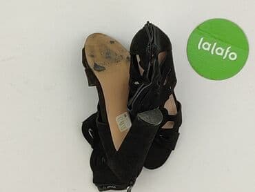 ccc srebrne sandały na obcasie: Sandały damskie, rozmiar 38 — 6