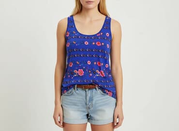 koszulka na ramiączkach jedwabna: Oasis, T-shirt damski, rozmiar M — 6