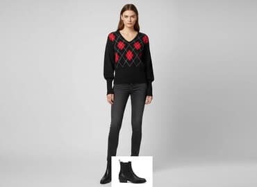 sweter z kwadratów: Sweter damski, rozmiar S — 6