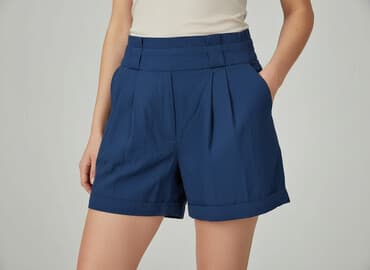 krótkie spodenki z kokardą: Mint & Berry, Szorty damskie, rozmiar S — 6