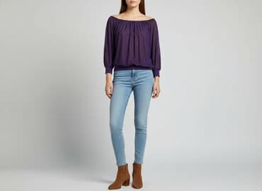 bluzki oversize opadające ramię: Bluzka damska, rozmiar S — 1