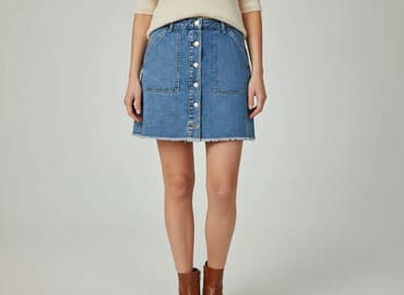 spódnice jeansowe trapezowe z guzikami: Denim Co, Spódnica damska, rozmiar L — 1