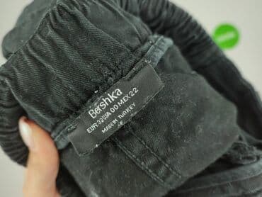 czarne jeansy bershka: Bershka, Spodnie materiałowe damskie, rozmiar 2XS — 5