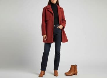 czerwona kurtka damska reserved: Trencz damski, rozmiar S — 5