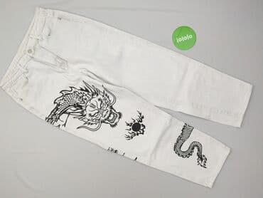 biała obcisła koszulka: Shein, Jeansy damskie, M — 2