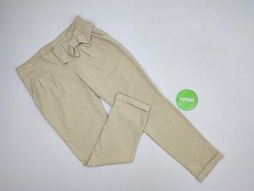 deftones h: Beżowe spodnie damskie z wysokim stanem i kokardą - Krój: eleganckie — 2