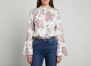 koszulka z kwiatem stradivarius: Stradivarius, Bluzka damska, rozmiar S — 6