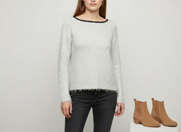 sweter w chmurki reserved: Sweter damski, rozmiar S — 5