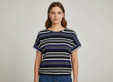 t shirty w biało czarne paski: T-shirt damski, rozmiar One size — 1