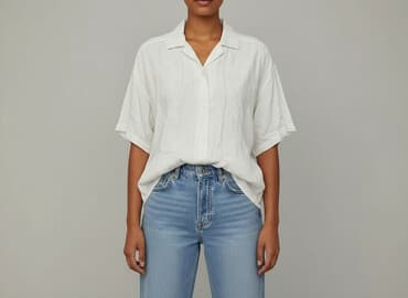 biała jedwabna bluzka damska: Bluzka damska, rozmiar S — 6