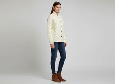 sweter w warkoczowy splot h m: Kardigan damski, rozmiar L — 5