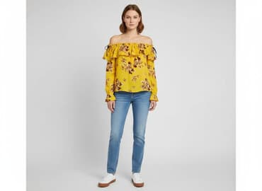 bluzki hiszpanki w kwiaty: Divided, Bluzka damska, rozmiar S — 7