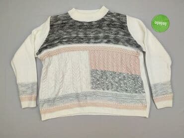 sweter z kwadratów: Tu, Sweter damski, rozmiar 4XL — 2