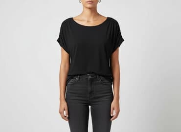 czarne t shirty damskie w serek: Vero Moda, T-shirt damski, rozmiar S — 6
