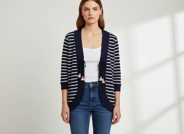 sweter w paski: Kardigan damski, rozmiar S — 6