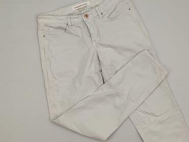 szare szerokie jeansy: Spodnie materiałowe damskie, rozmiar M — 1