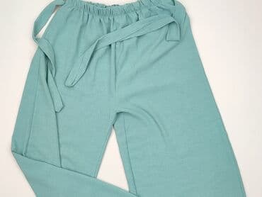 szerokie spodnie do kolan: Material trousers for women, size S — 2