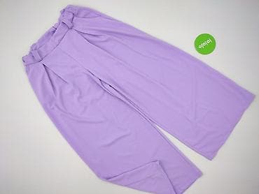 legginsy stringi: Damskie szerokie spodnie culotte – lawendowe - Krój: culotte, szeroka — 2