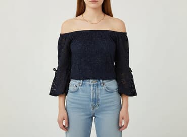 zara bluzka z odkrytymi ramionami: Zara, Women's blouse, size S — 1