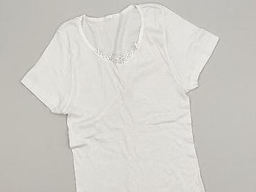 biale gladka bluzki: T-shirt damski, rozmiar S — 1