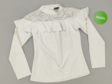 biała bluzka z długim rękawem stradivarius: Bluzka damska, rozmiar S — 2