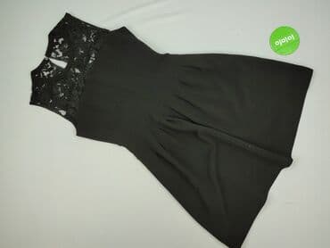 czarna sukienka ze srebrnymi wstawkami: H&M, Sukienka damska, M — 2