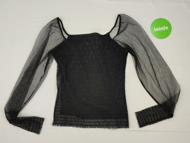 czarne bluzki z przezroczystymi rękawami: Reserved, Bluzka damska, rozmiar M — 4