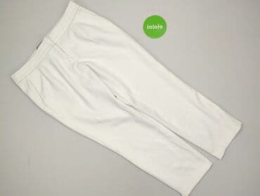 biale szerokie jeansy: Spodnie materiałowe damskie, rozmiar L — 2