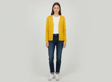 sweter z perełkami h m: H&M Basic, Kardigan damski, rozmiar S — 7