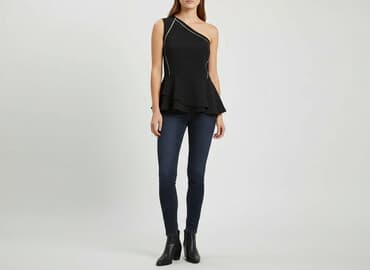 bluzka z baskinką biała: H&M, Women's blouse, size M — 1