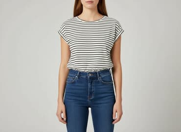 t shirt damski w paski reserved: Organic Cotton, T-shirt damski, rozmiar XS — 1