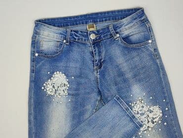 jeansy cekiny: Jeansy damskie, rozmiar L — 1