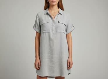 biała koszulowa sukienka zara: Zara, Sukienka damska, rozmiar M — 1