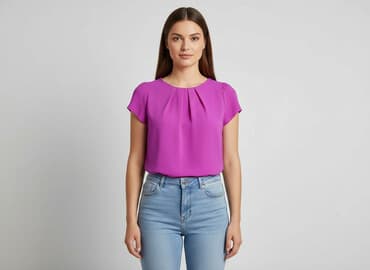 rozowa bluzka na impreze: W, Women's blouse, size M — 1