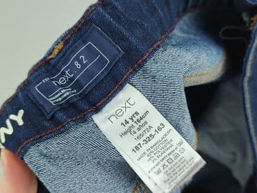 czarne rajstopy do czerwonej sukienki: Spodnie jeansowe, Next, 14 lat, 158/164, stan - Bardzo dobry — 4