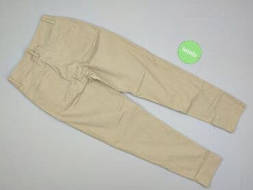 zara spodnie beżowe z wysokim stanem: Material trousers for women, size S — 4