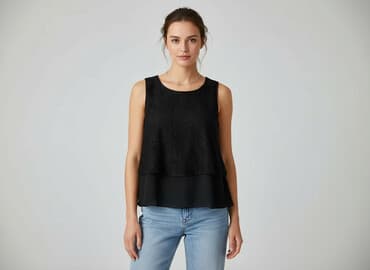 bluzka czarna z tiulem: Women's blouse, size S — 1