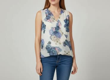 bluzka w kwiaty new yorker: H&M, Bluzka damska, rozmiar M — 1