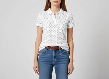 koszulka w groszki: C&A, Damska koszulka polo, rozmiar S — 1