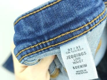 bordowe spodnie woskowane: DENIM JEANS, Jeansy dla mężczyzn, L — 4