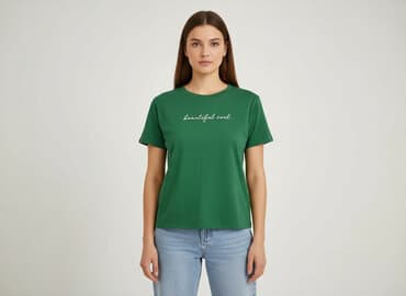 zielona koszulka zara: Shein, T-shirt damski, rozmiar S — 7
